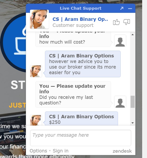 Binary options live chat
