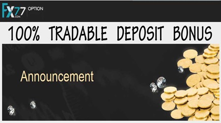 100% Deposit Bonus - FX77